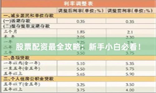 股票配资最全攻略：新手小白必看！
